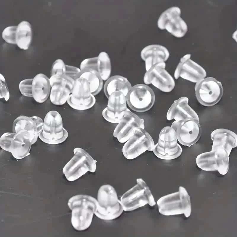 100-Pieces: Transparent Plastic Ear Clog Ear Stud Earring Pin Backs Ear Plug 6