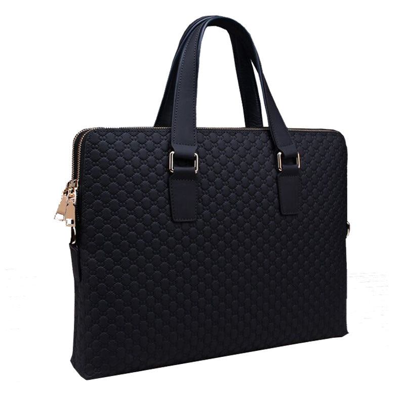 Genuine Leather Men's Business Handbag 14 Inch Computer Bag 1