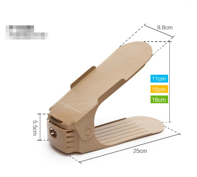 Adjustable Double Stand Shoe Support Lock Closet Cabinet Storage Rack 8