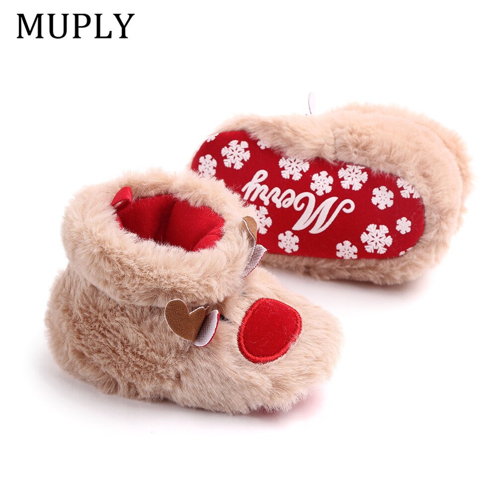 Winter Baby Girls Boys Keep Warm Shoes Muply Christmas Elk First Walkers Anti-slip Newborn Toddler Infant Girl Footwear Shoes 5