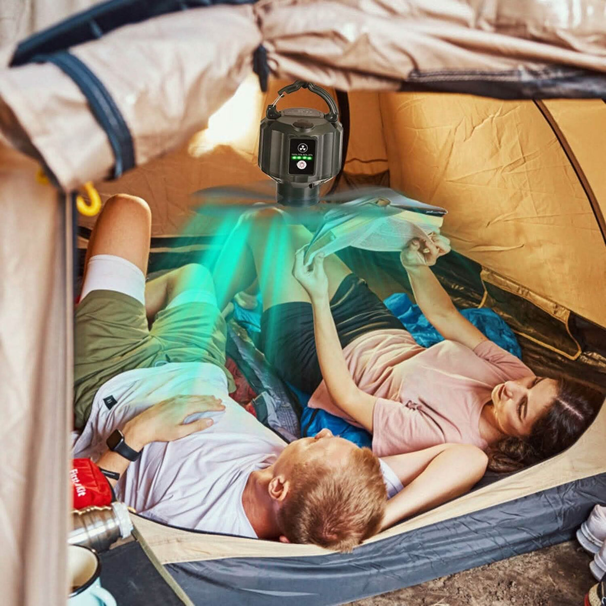 10400mAh USB Battery Powered Hanging Tent Lantern Fan Power Bank 16