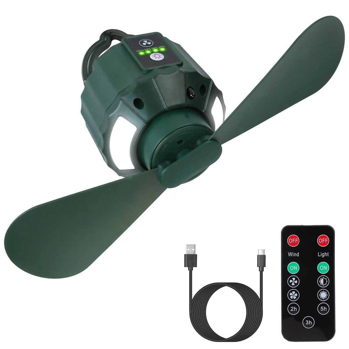 10400mAh USB Battery Powered Hanging Tent Lantern Fan Power Bank 1