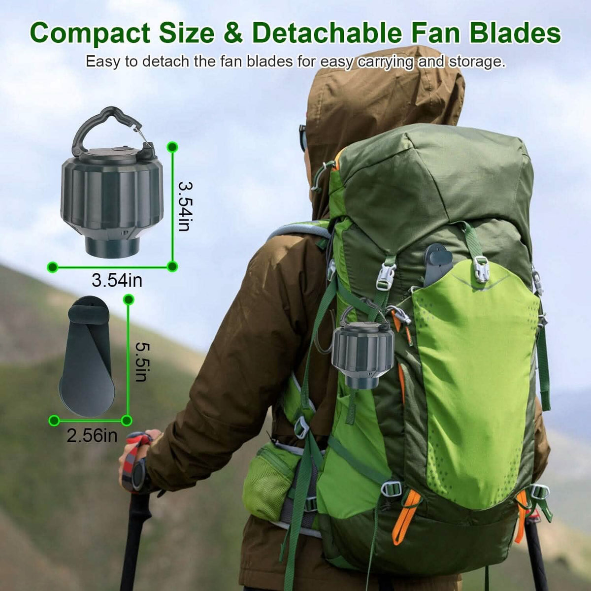 10400mAh USB Battery Powered Hanging Tent Lantern Fan Power Bank 14