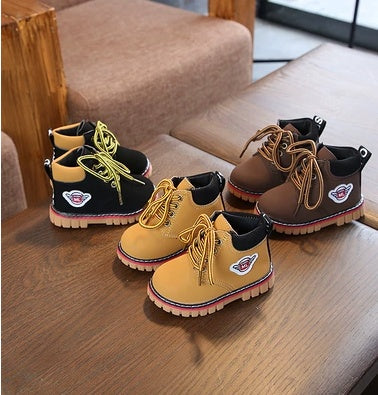 Baby cotton shoes autumn and winter new female treasure 1-3 years old 2 warm plus velvet children Martin boots boys winter shoes tide 1