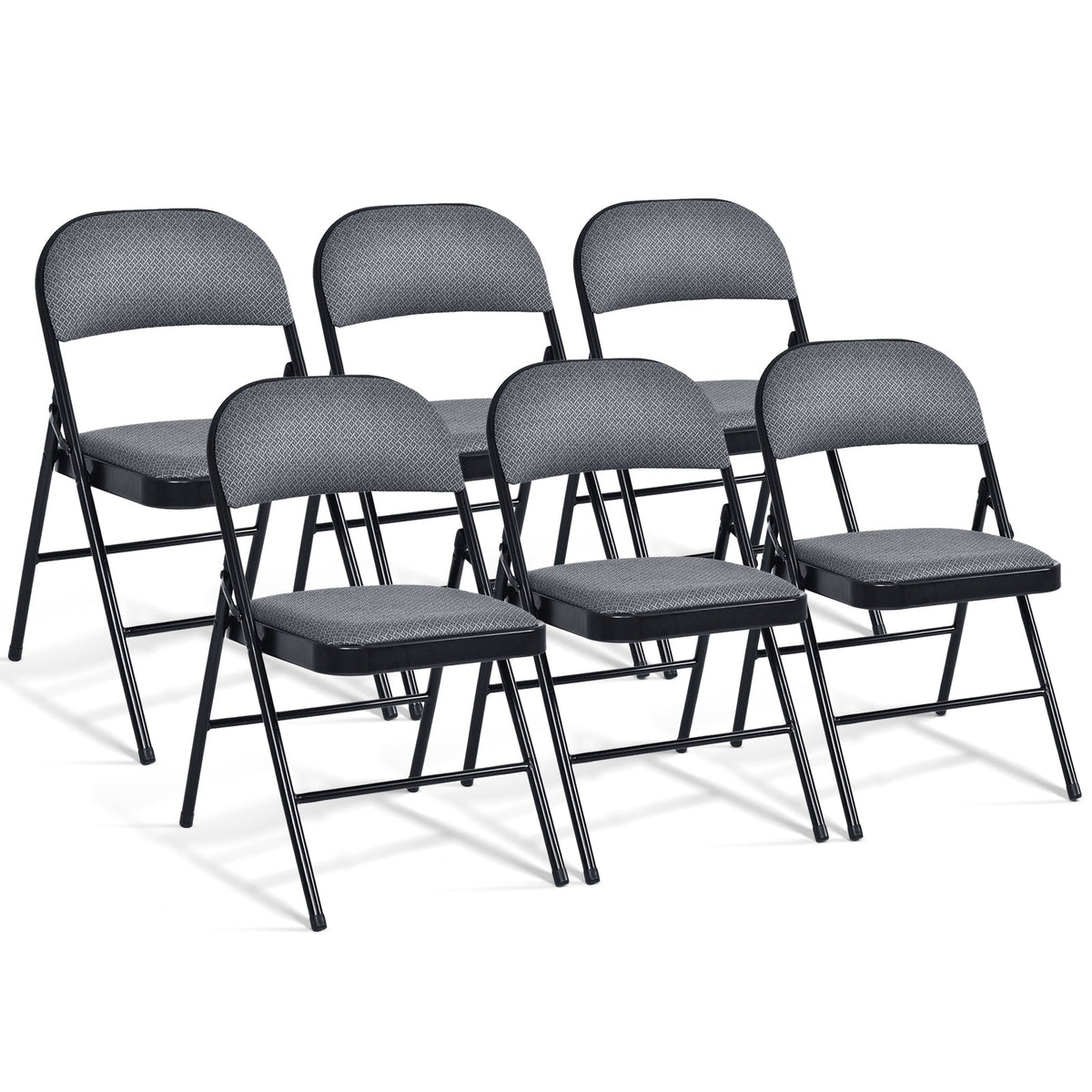 4 Pieces Fabric Upholstered Padded Seat Folding Chairs Seet 17
