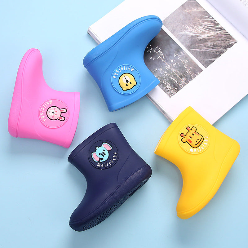 Non-slip Stylish Rubber Shoes Men's And Women's Children & Baby Baby Velvet Rain Boots 1