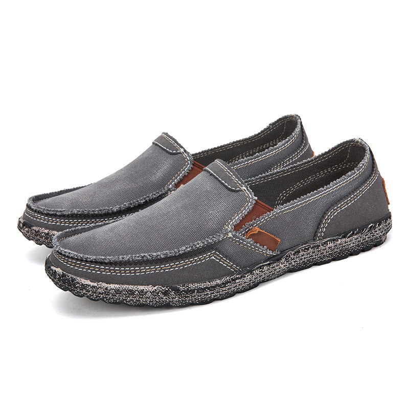 Mens Casual Canvas Loafer Shoes Fashionable Washed Denim 7
