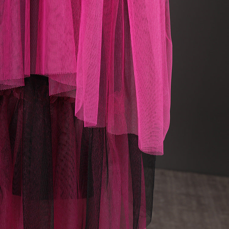 Womens Loose-fit Dress With Mesh Paneling 2