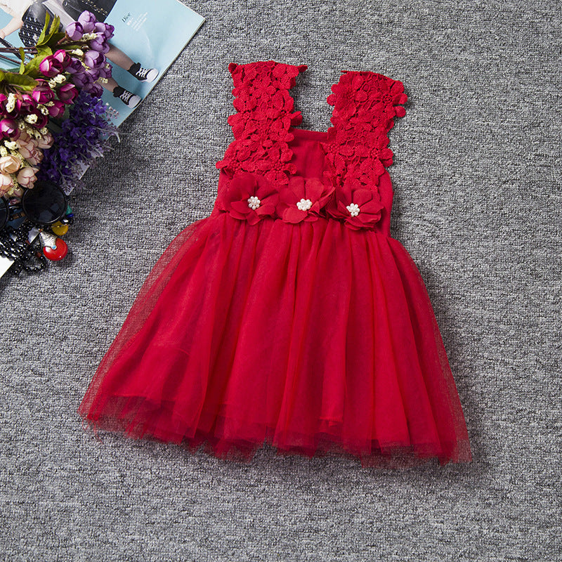 Spring And Summer Children's Sling Lace Little Girl Dress 5