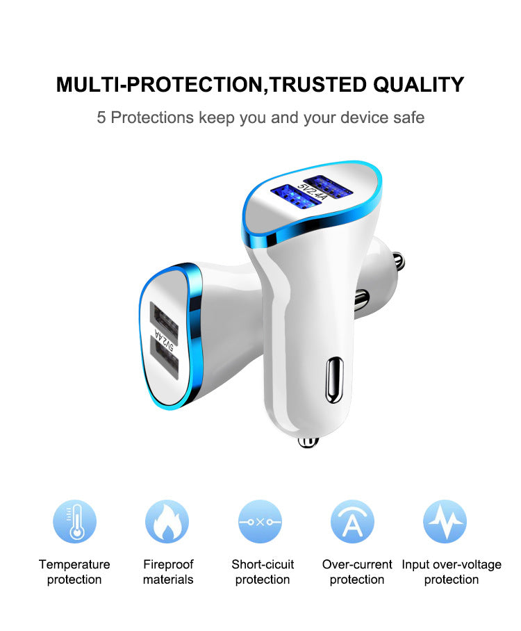 Car charger with dual USB 1