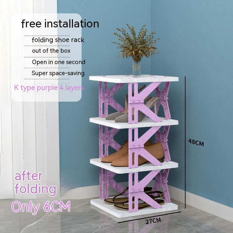 Plastic Installation-free Shoe Rack Storage Shoe Rack Folding Shoe Cabinet 5