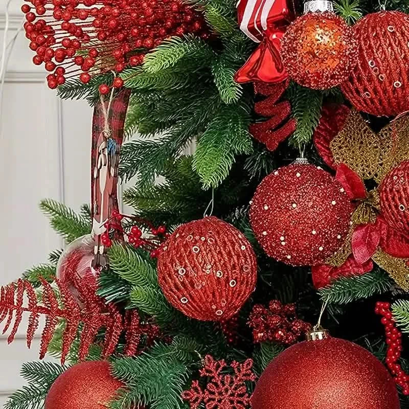 12-Piece Set:  Large Sparkling Glittering Sequins Foam Ball Ornaments 10