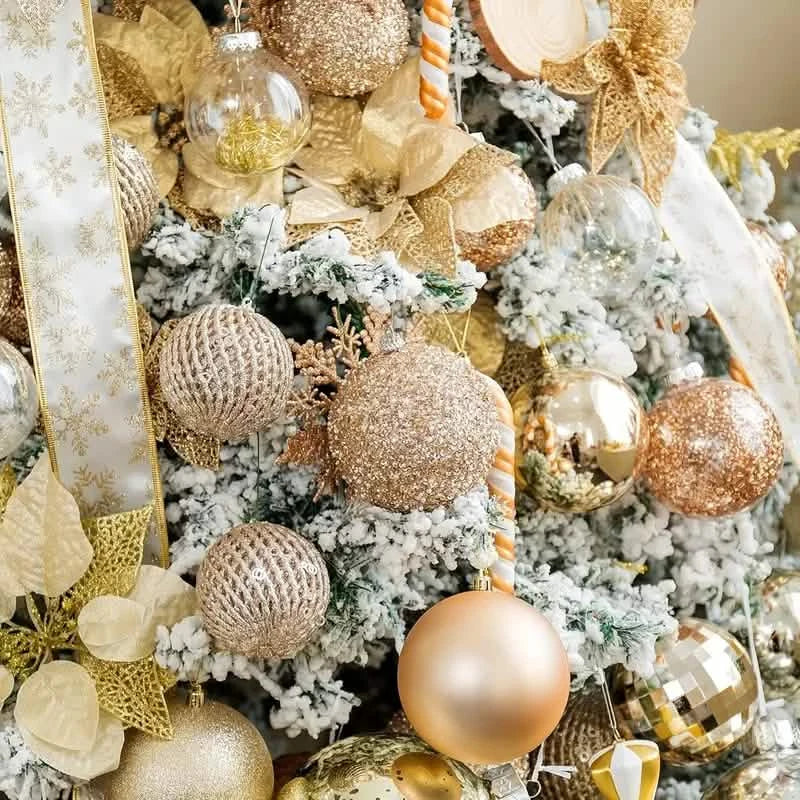 12-Piece Set:  Large Sparkling Glittering Sequins Foam Ball Ornaments 7