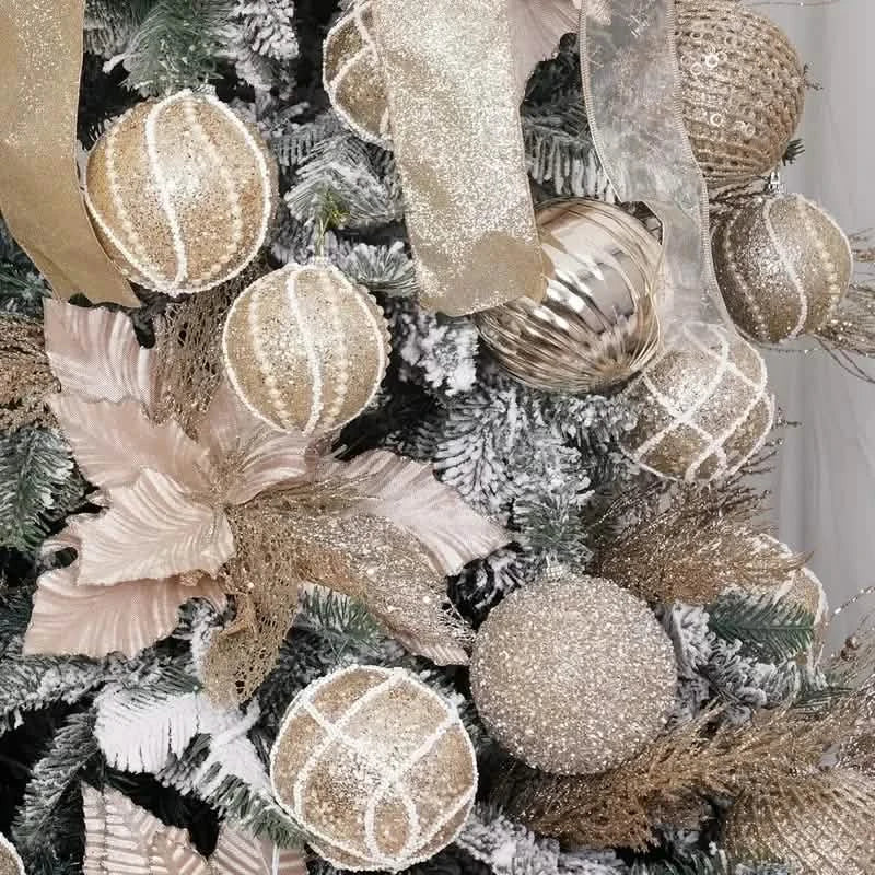 12-Piece Set:  Large Sparkling Glittering Sequins Foam Ball Ornaments 8