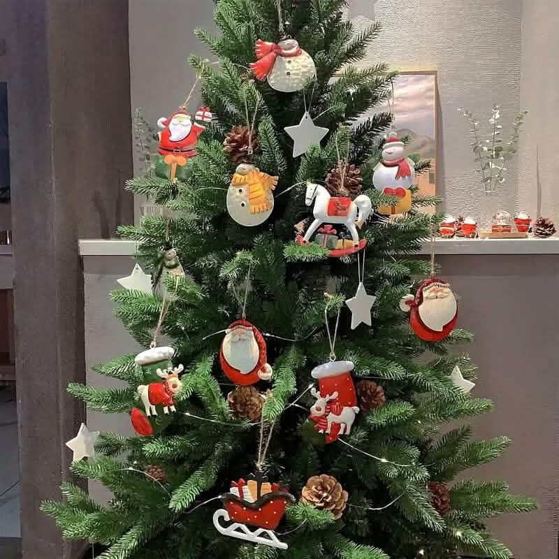 12-Pieces: Christmas Tree Colorful Resin Elk Pendant Decoration 1