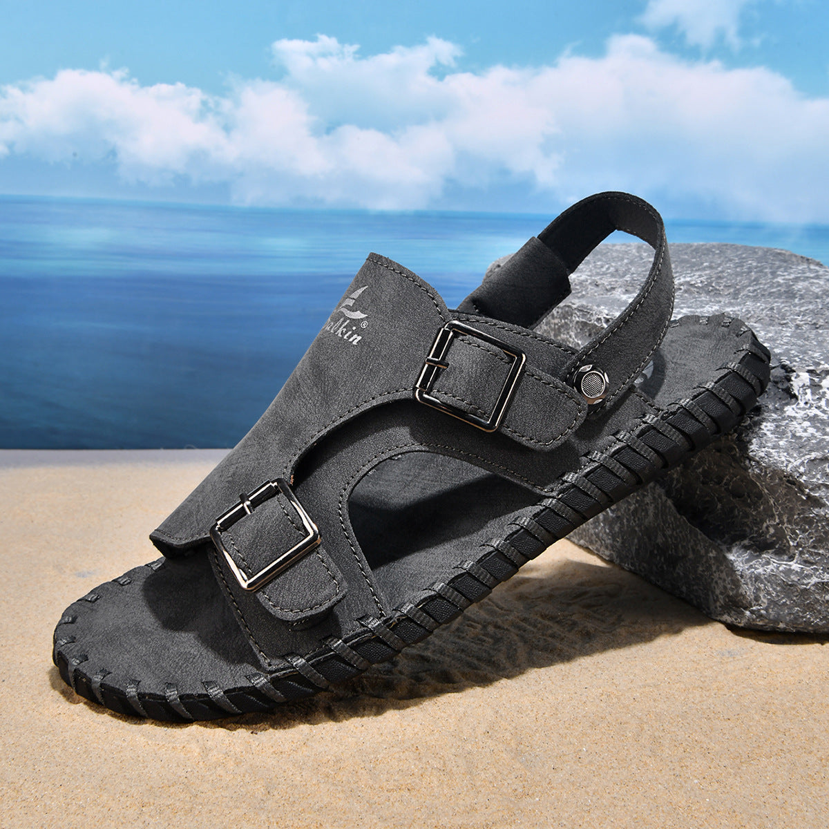 Genuine Leather Soft-soled Non-slip Beach Shoes 4