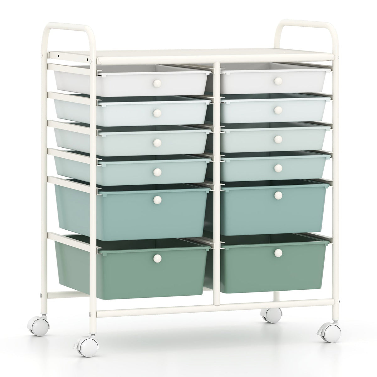 12 Storage Drawer Organizer Bins Rolling Cart 16