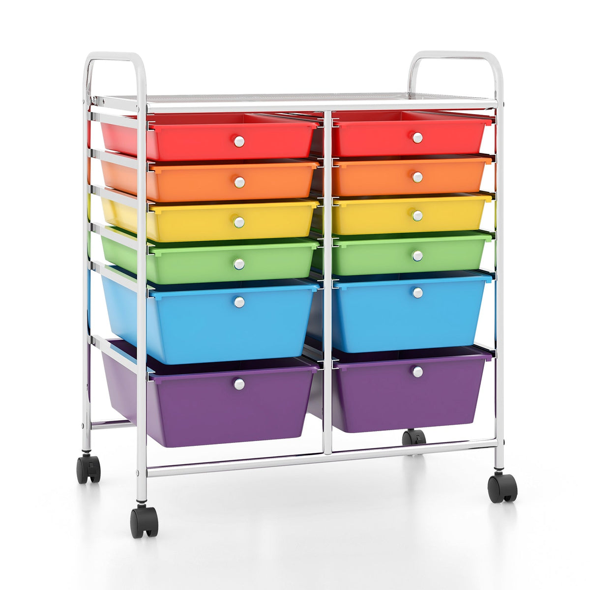 12 Storage Drawer Organizer Bins Rolling Cart 12