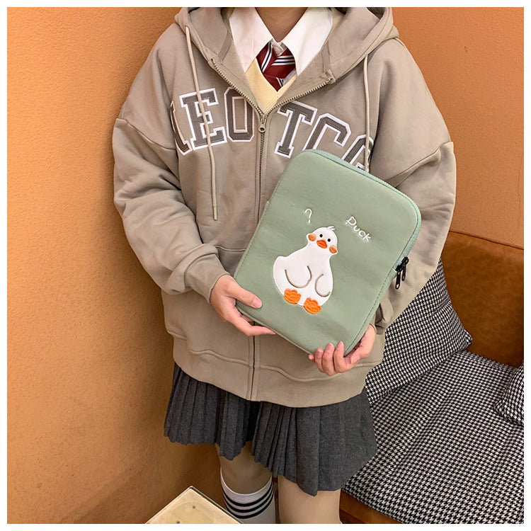 Cartoon Cute Duck Embroidery Ins Niche Design Tablet Case 5