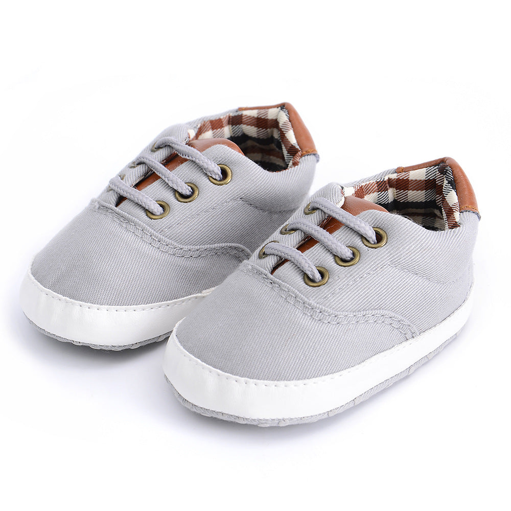 Solid color casual lace soft bottom baby canvas shoes baby shoes toddler shoes 3