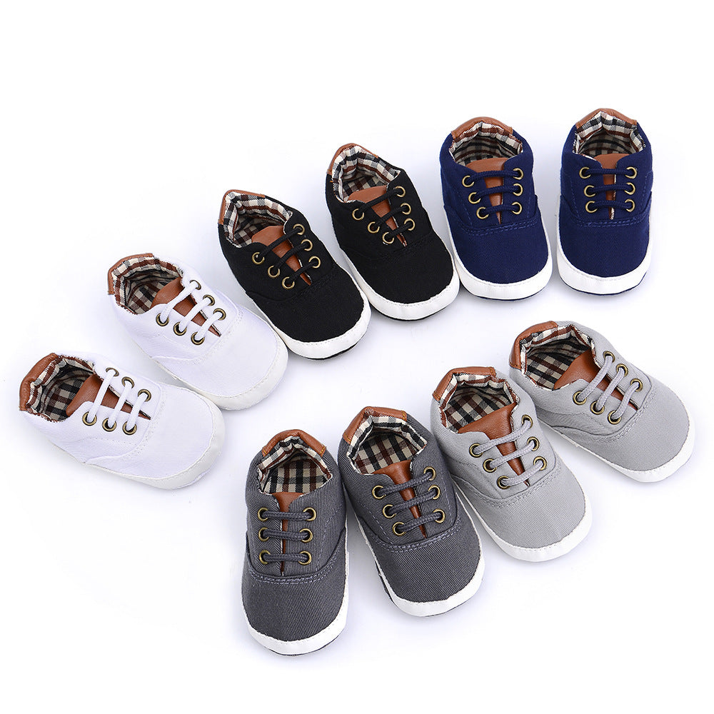 Solid color casual lace soft bottom baby canvas shoes baby shoes toddler shoes 4