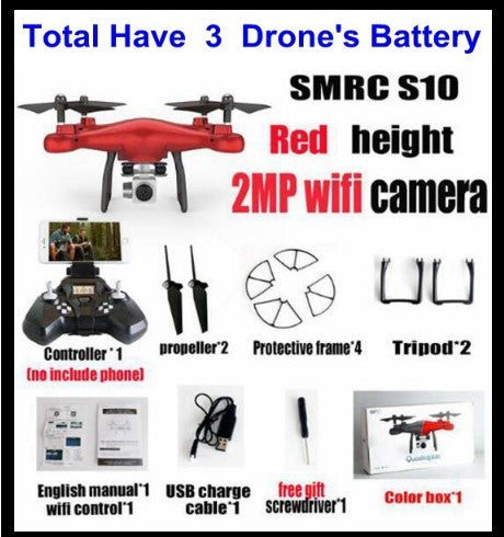 Sales Promotion WiFi 2MP Camera With S10 SMRC FPV Quadcopter Drone Helicopter UAV Micro Remote Control Toy RACER KIT Aircraft 28