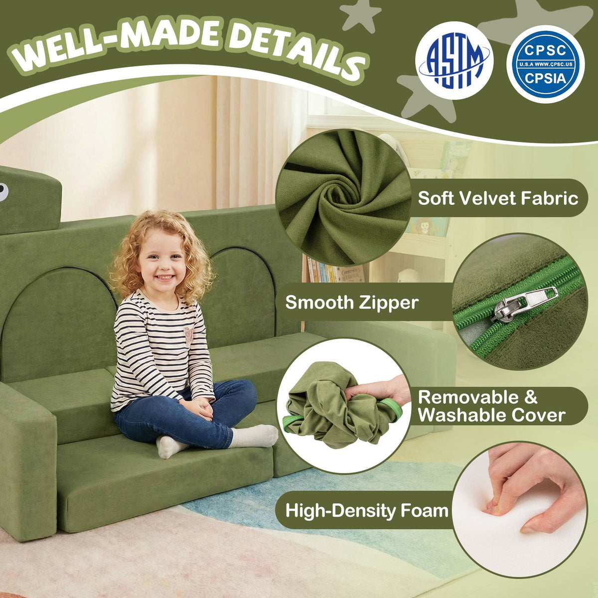 13 Pieces Modular Kids Play Couch for Inspiring Creativity 6