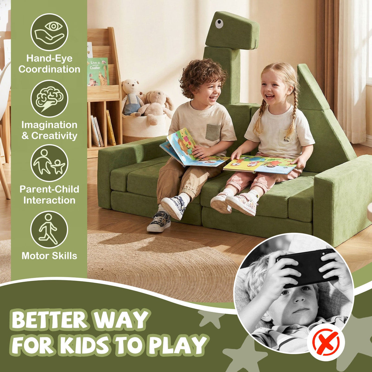13 Pieces Modular Kids Play Couch for Inspiring Creativity 8