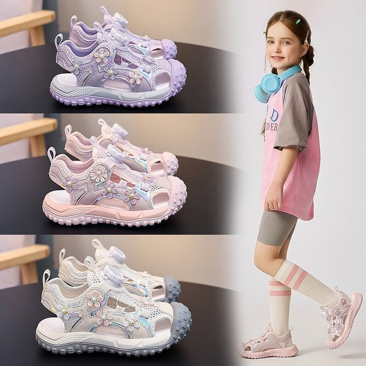 2026 Summer New Girls Closed-Toe Sandals, Kids Soft Sole Non-Slip Beach Shoes, Girls Sports Sandals 1