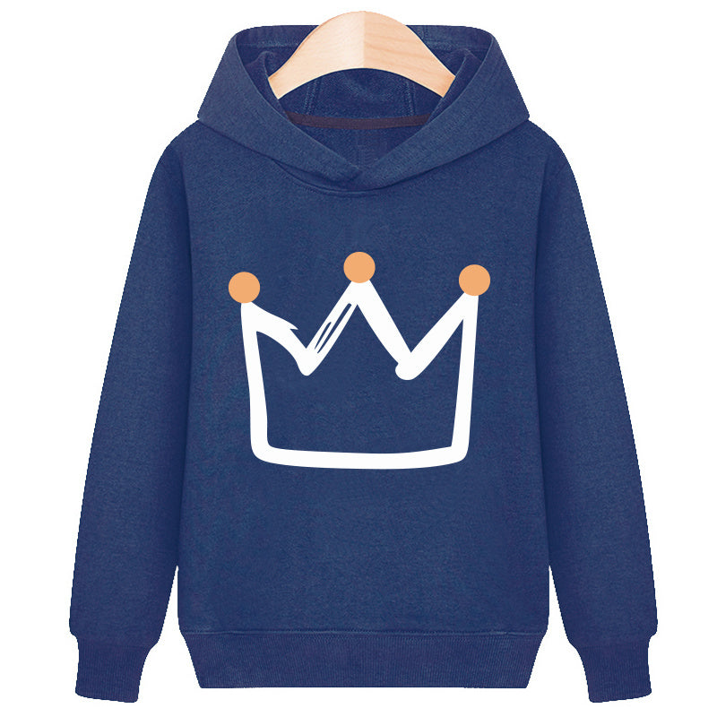 Crown hooded plus velvet sweatshirt 7