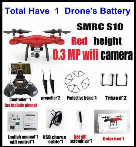 Sales Promotion WiFi 2MP Camera With S10 SMRC FPV Quadcopter Drone Helicopter UAV Micro Remote Control Toy RACER KIT Aircraft 8