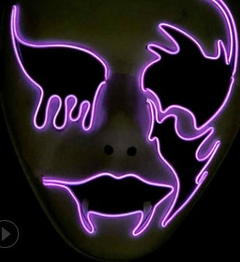 Halloween Skeleton Mask LED Glow Scary EL-Wire Mask 4
