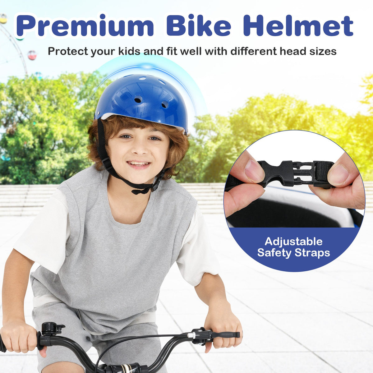 14 Inch Kids Bike Red with Blue Helmet Protective Set 6