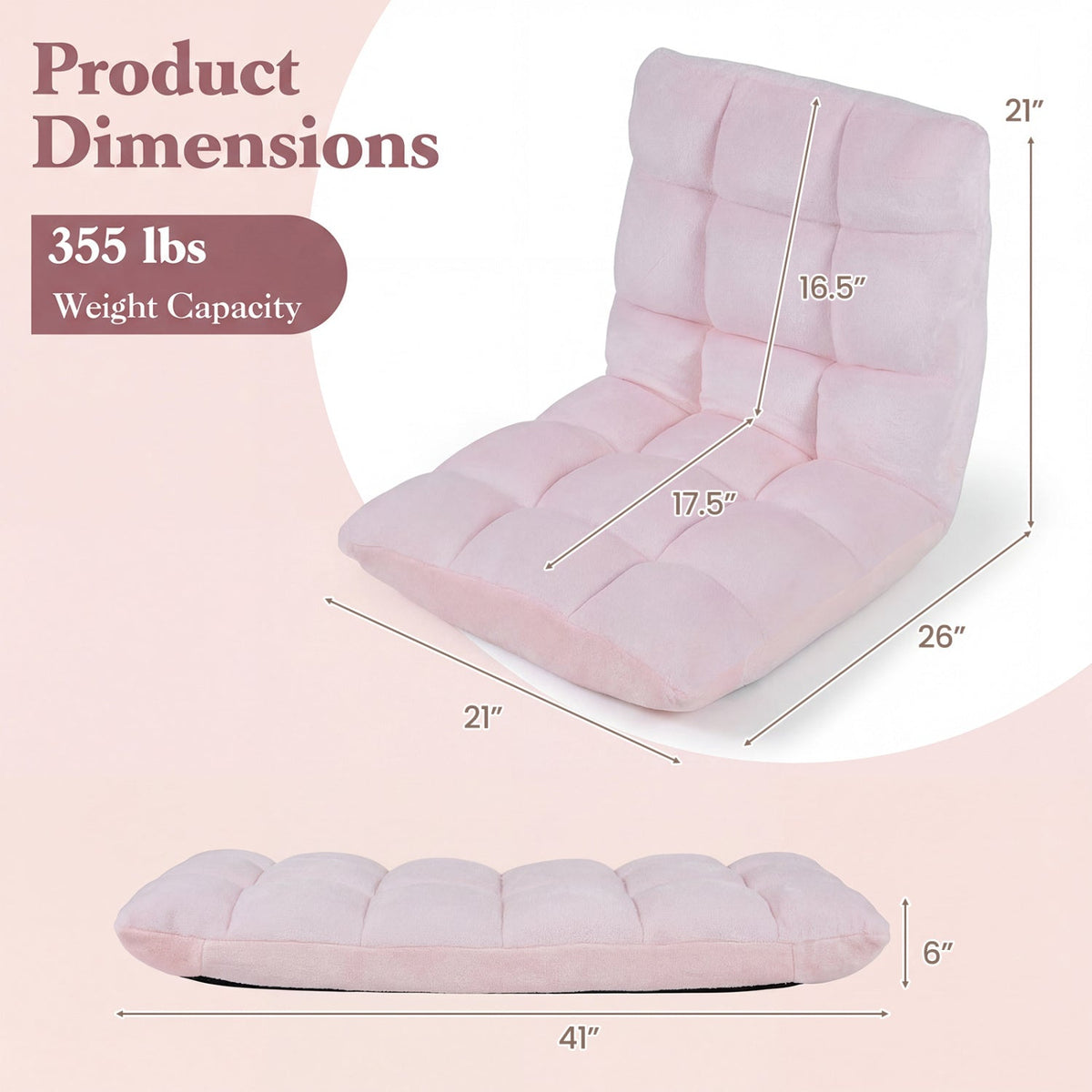 Adjustable 14-position Cushioned Floor Chair 10