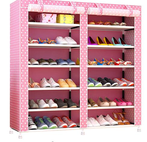Actionclub Thick Non-woven Double Row Multi-layer Shoe Cabinet Shoe Rack Storage Shoe Organizer Shelves DIY Home Furniture 1