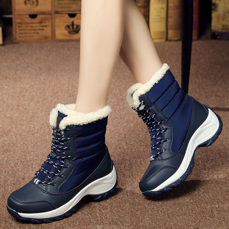 Plus velvet high-top women's shoes waterproof snow boots 2
