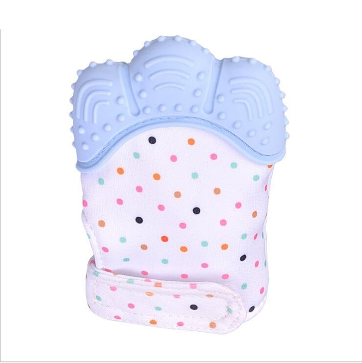 Baby teether baby anti-bite silicone molar gloves children's sound toys 5
