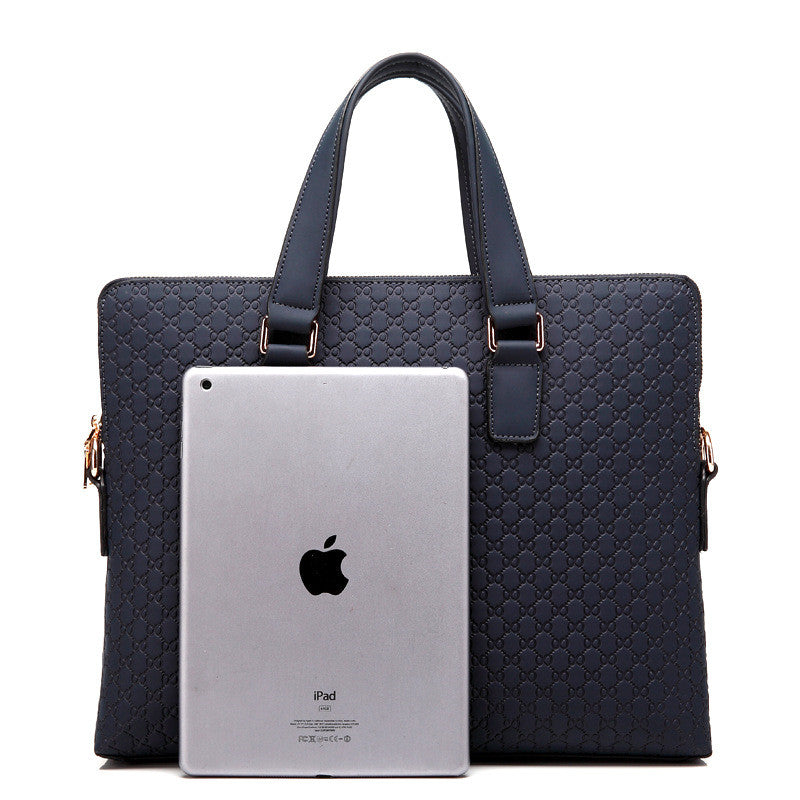 Genuine Leather Men's Business Handbag 14 Inch Computer Bag 4