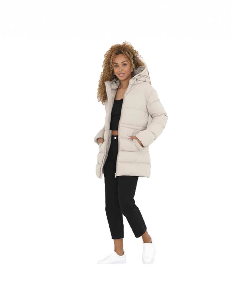 Thick Hooded Thigh Long Winter Warm-keeping Cotton Clothing Women 4