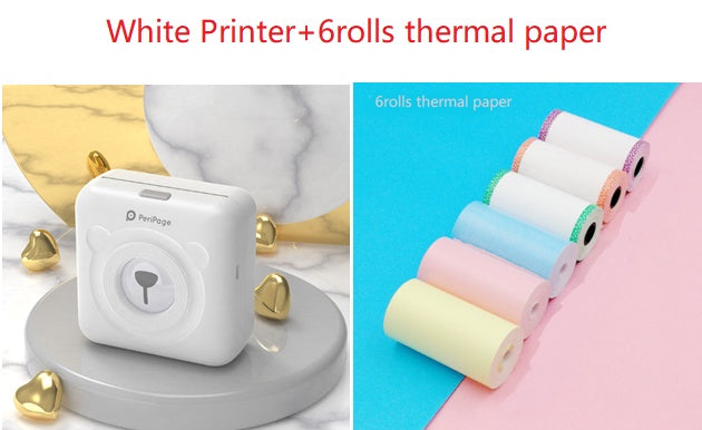 Mini Bliuetooth Wireless Thermal Printer Paper Sticker Label Printer 8