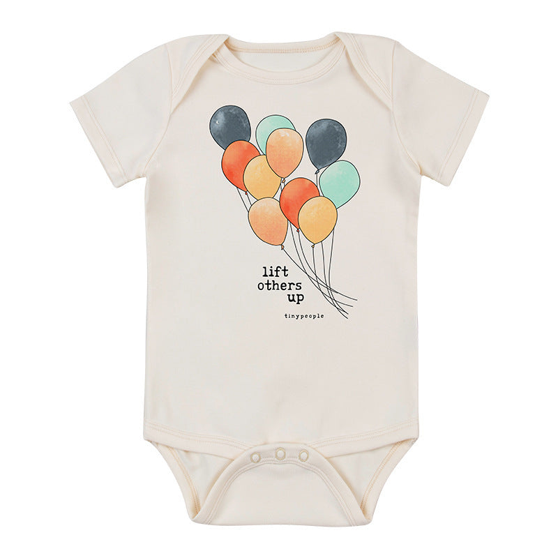 Cute Printed Short Sleeved Romper For Babies 5