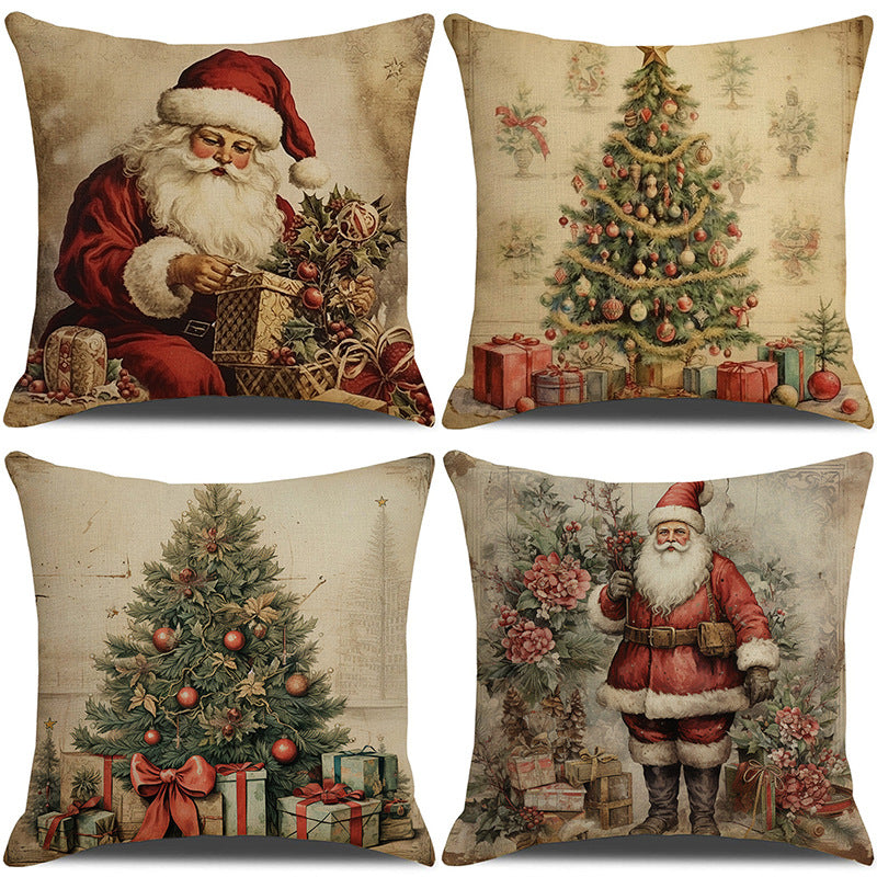 Nordic style Santa Claus Pillow Cover Christmas Tree Decoration Sofa Cushion Home Furnishings 1
