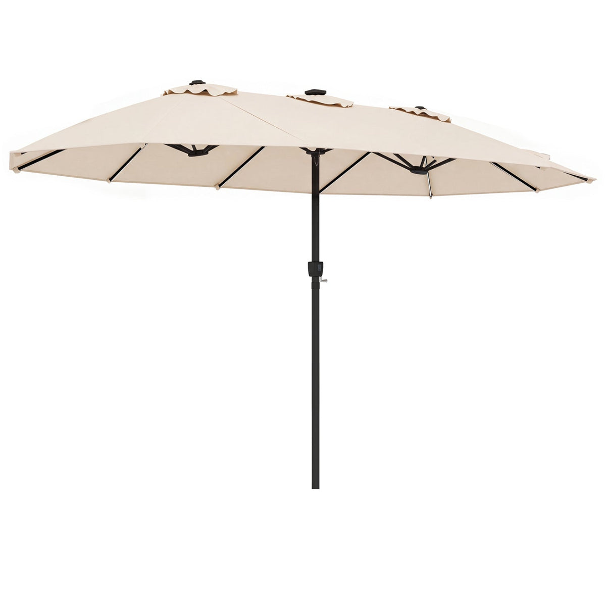 15.5 ft Patio Umbrella with Solar LED Lights & Crank 11