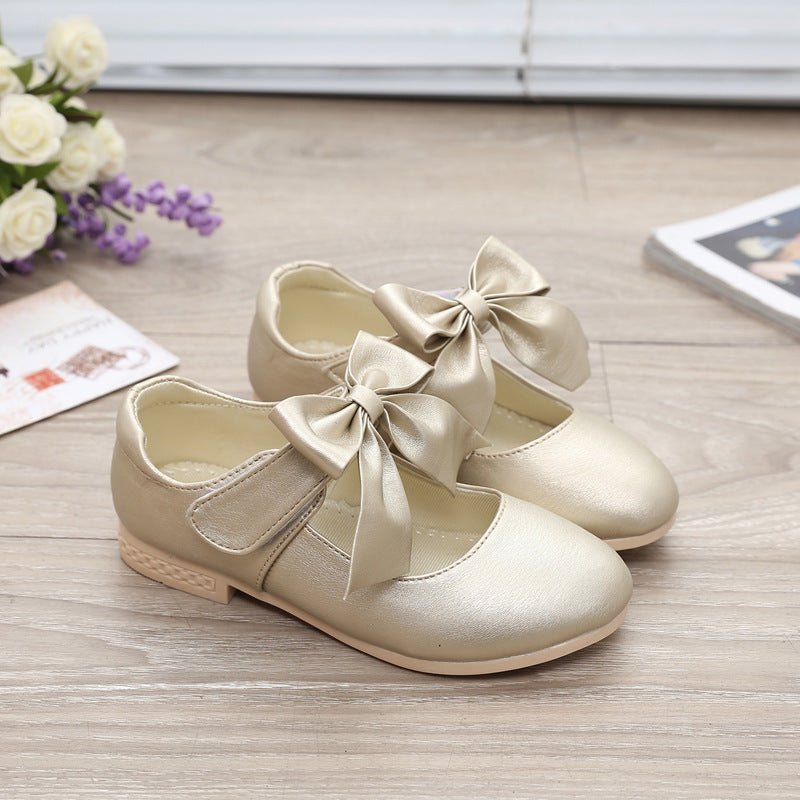Girls Shoes White Leather Shoes Bowknot Girls Children Princess Shoes 7
