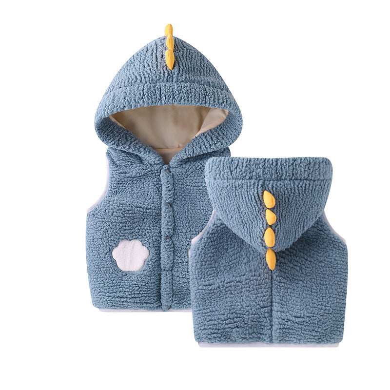 Children's Waistcoat Thickened Baby Girl Vest Waistcoat And Hooded Jacket To Keep Warm 4