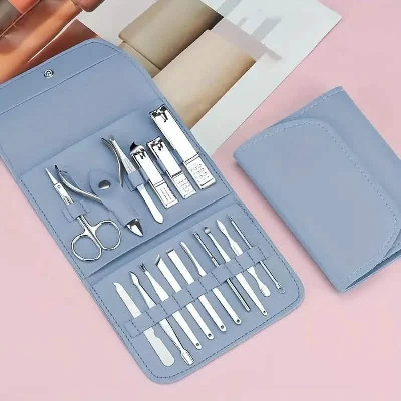 16-Pieces: Nail Clippers Manicure Tool Set with Portable Travel Case 2
