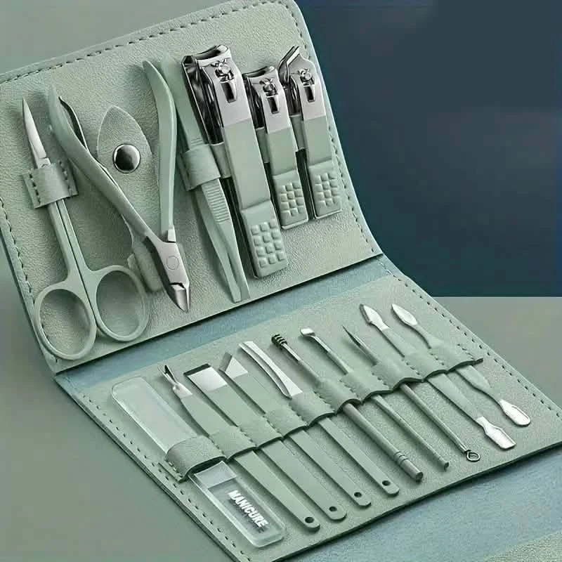 16-Pieces: Nail Clippers Manicure Tool Set with Portable Travel Case 1