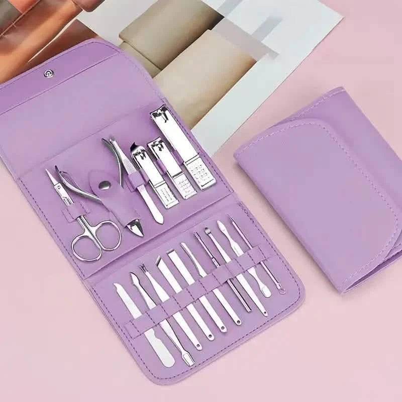 16-Pieces: Nail Clippers Manicure Tool Set with Portable Travel Case 3