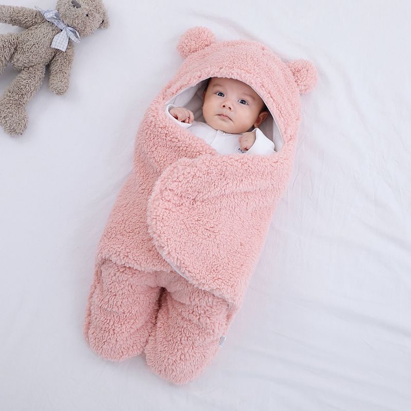 Baby Sleeping Bag Envelope for Newborn Baby Winter Swaddle Blanket 4