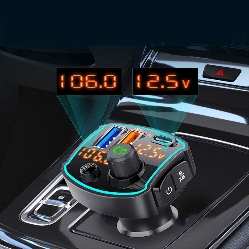 Fast Charging Dual Screen Fm Car Mp3 Bluetooth Player 4